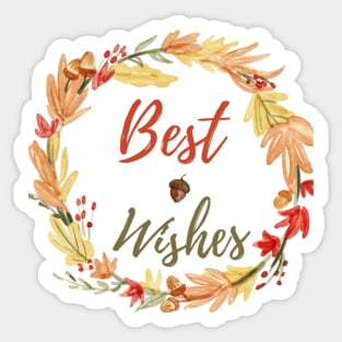 Best Wishes - Autumn Sticker